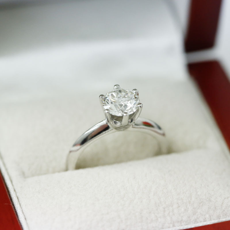 Traditional Six Claw Round Solitaire Lab Grown Diamond Engagement Ring