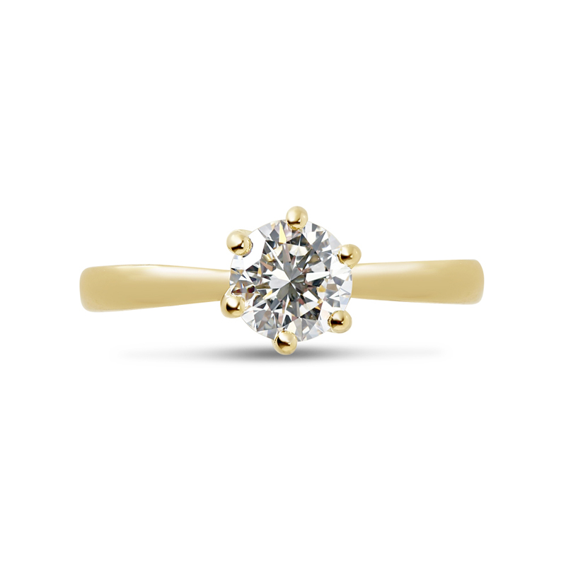 Six Claw Twist Diamond Engagement Ring Top View