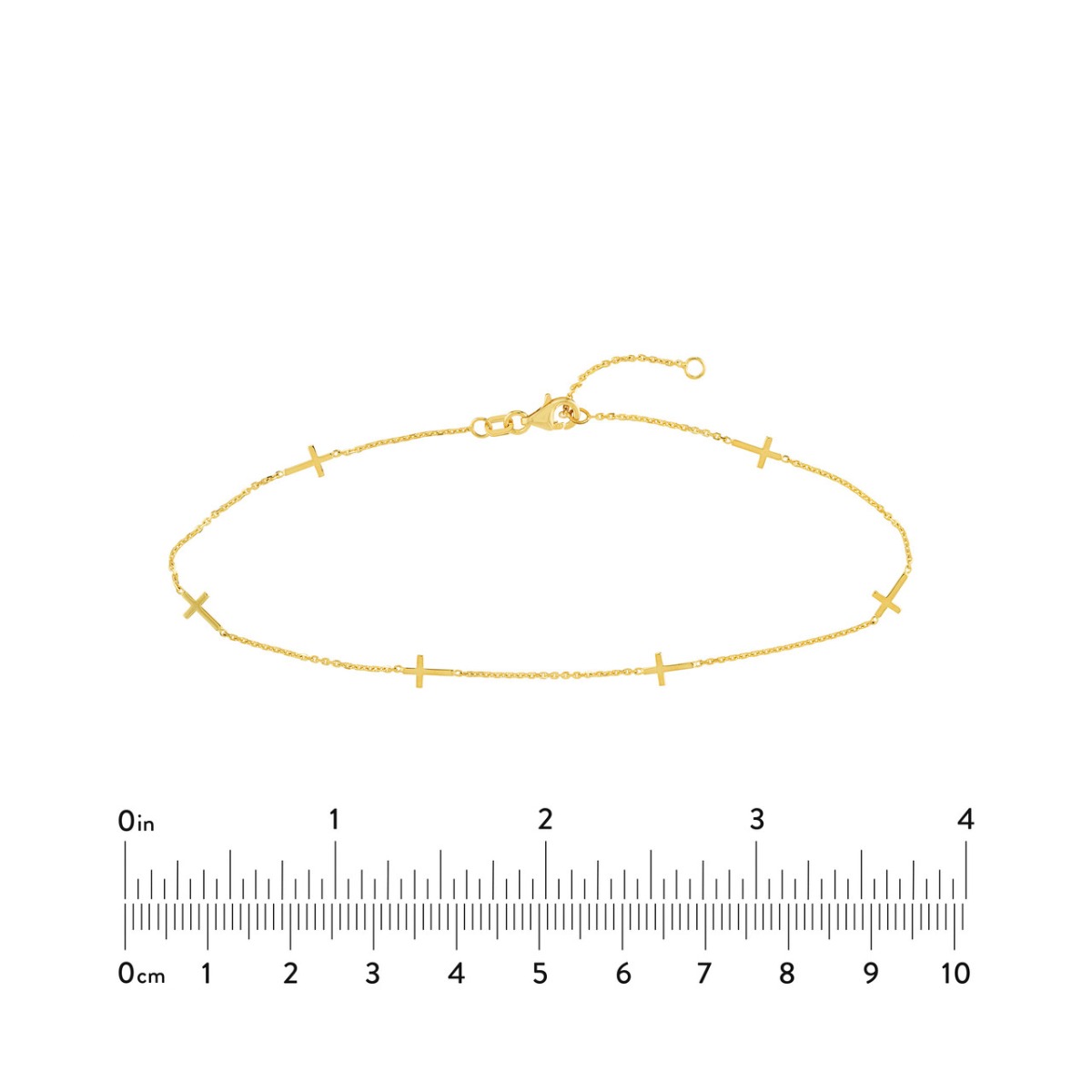 Six Mini Crosses Gold Anklet