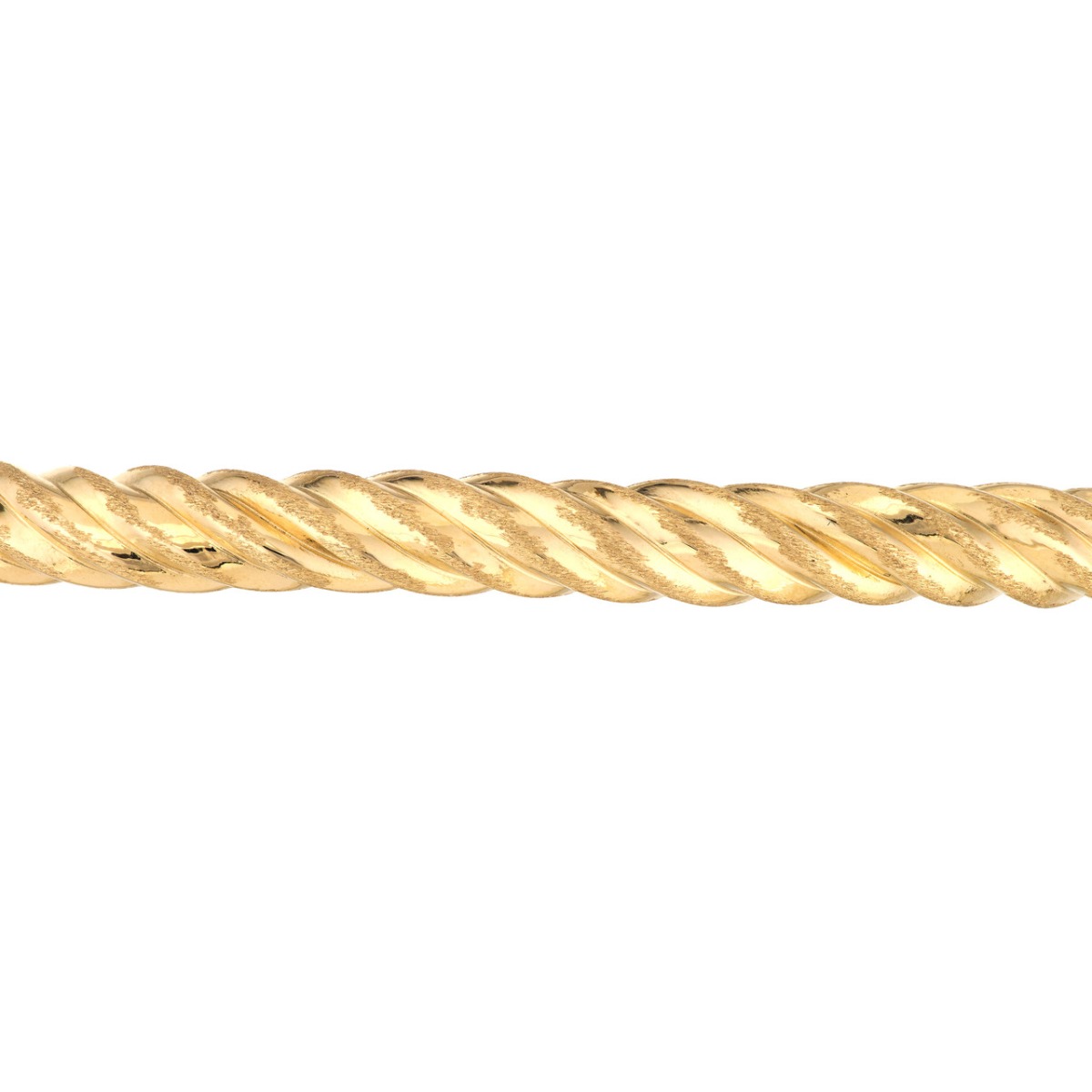Slip On Twisted Gold Rope Bangle