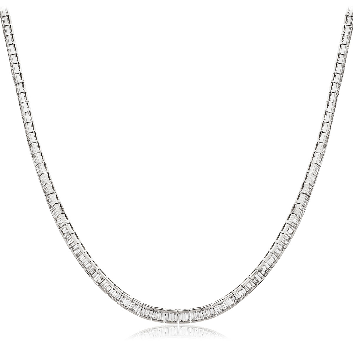 Channel Set Baguette Necklace