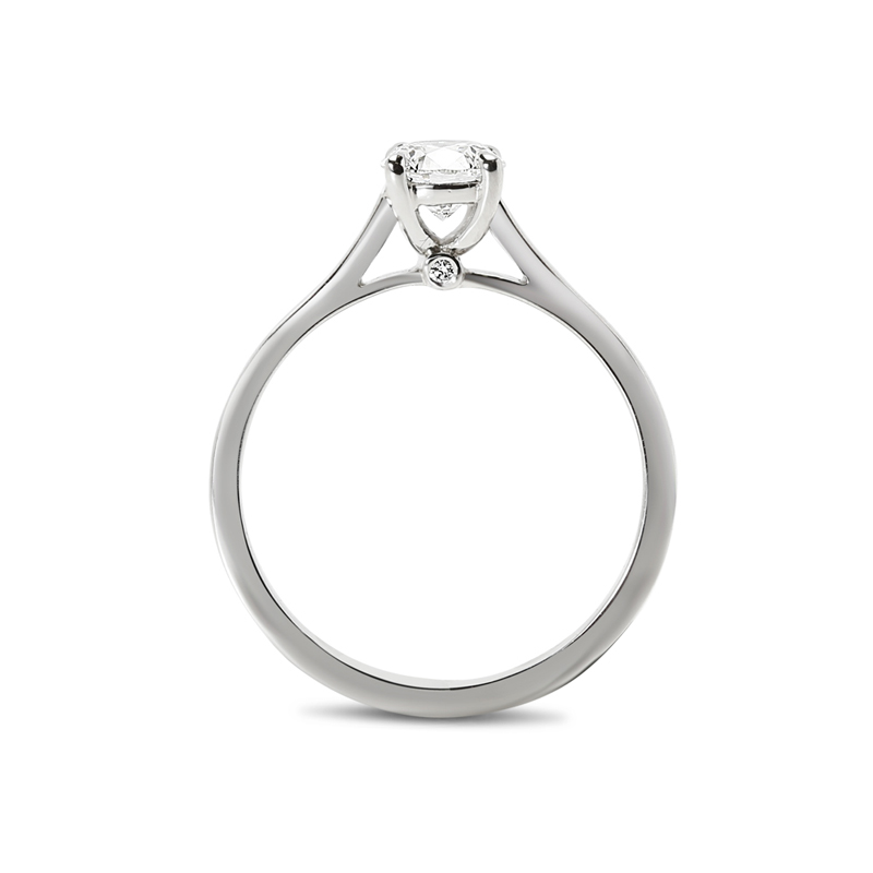 Lab Grown Solitaire Ring with Small Round Below the Center Stone