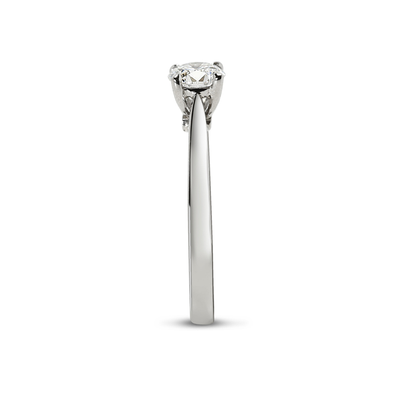Lab Grown Solitaire Ring with Small Round Below the Center Stone