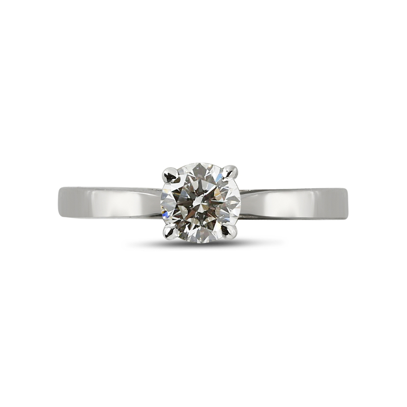 Solitaire And Small Round Shape Diamond Below the Center Stone