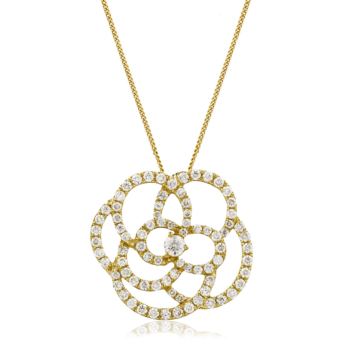 Open Rose Diamond Pendant