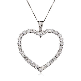 Classic Round Diamond Heart Pendant