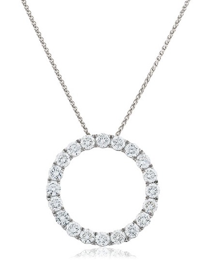 Circle Claw Set Diamond Necklace