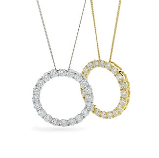 Circle Claw Set Diamond Necklace