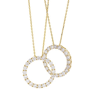 Circle Claw Set Diamond Necklace