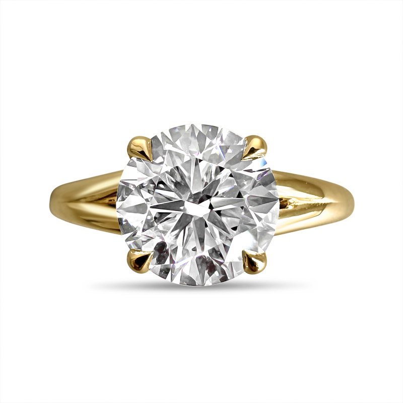 Split Shank Large Round Solitaire Diamond Engagement Ring
