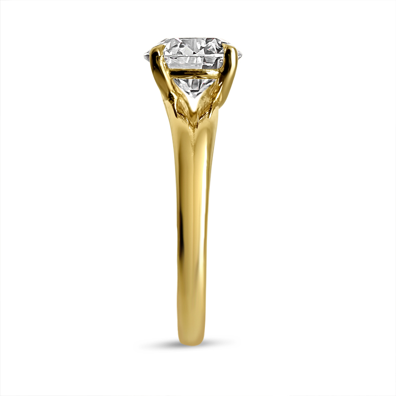 Split Shank Large Round Solitaire Diamond Engagement Ring