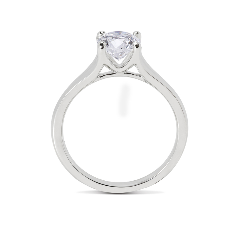 Split Shank Floating Round Solitaire Diamond Engagement Ring