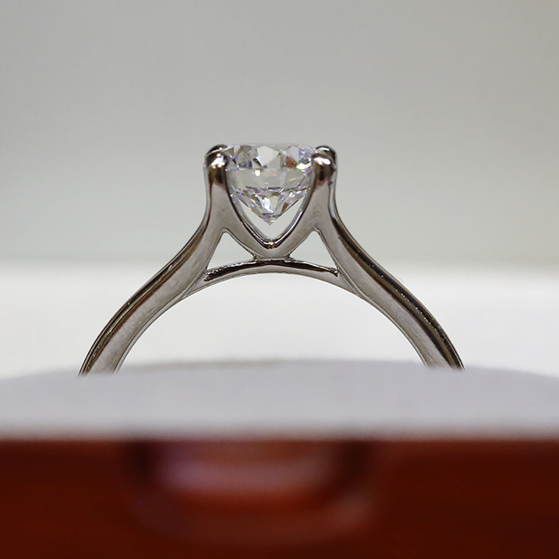 Split Shank Floating Round Solitaire Diamond Engagement Ring