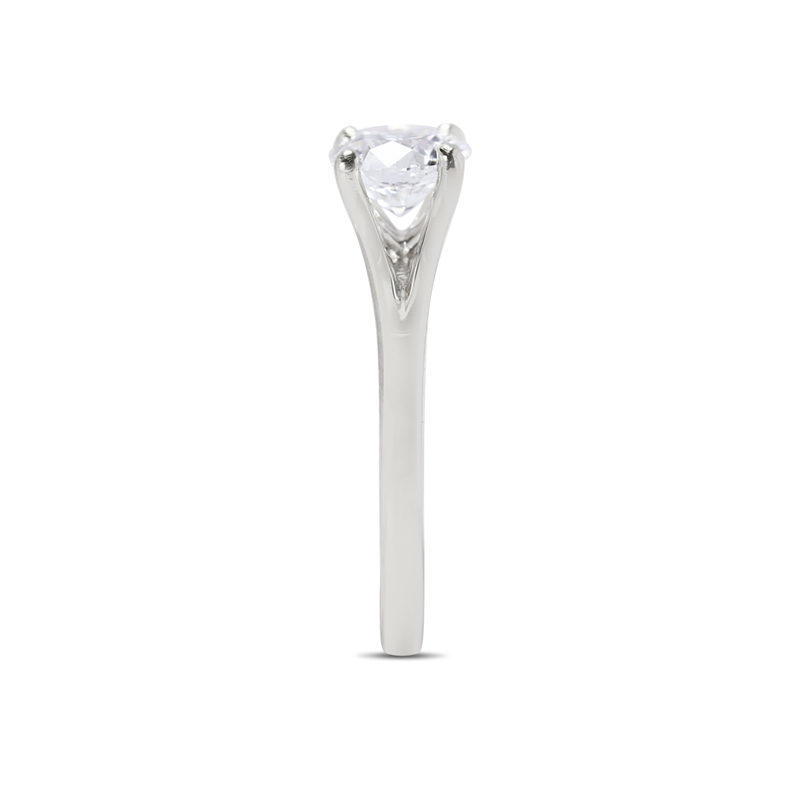 Split Shank Floating Round Solitaire Lab Grown Diamond Engagement Ring