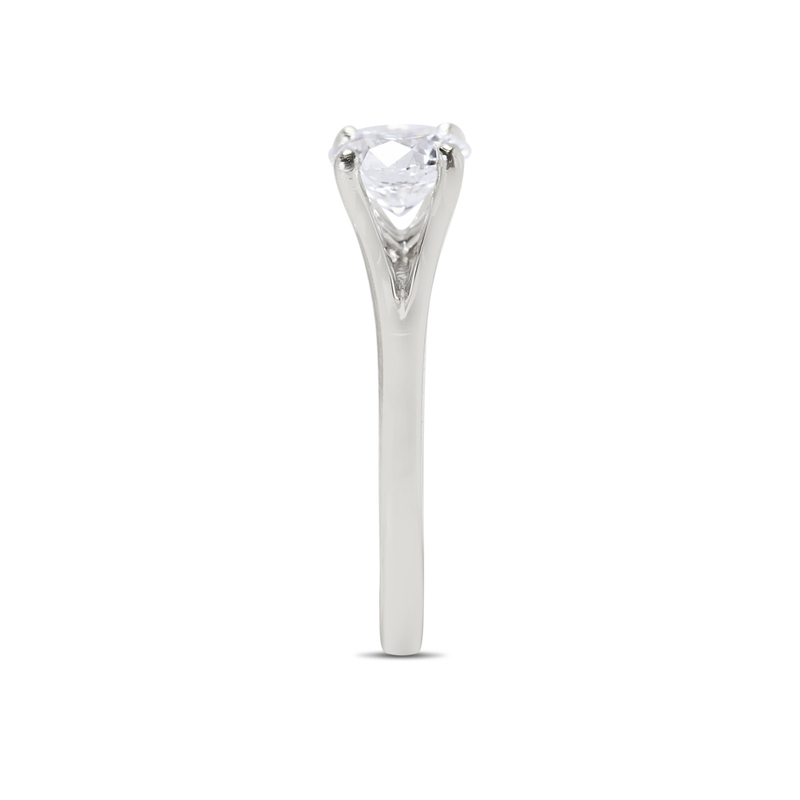 Split Shank Floating Round Solitaire Diamond Engagement Ring