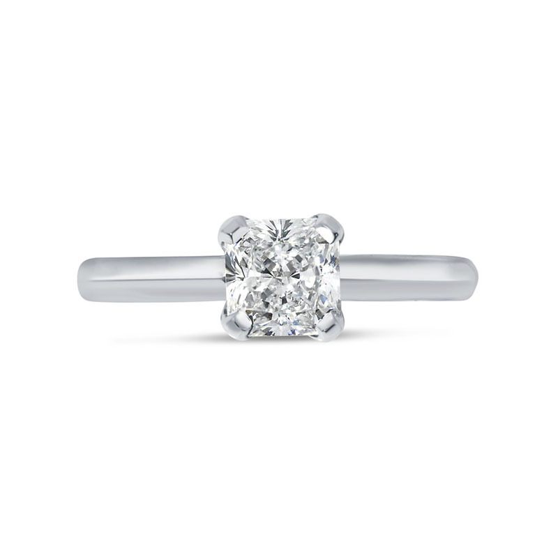 Square Radiant Cut Solitaire Lab Grown Diamond Engagement Ring