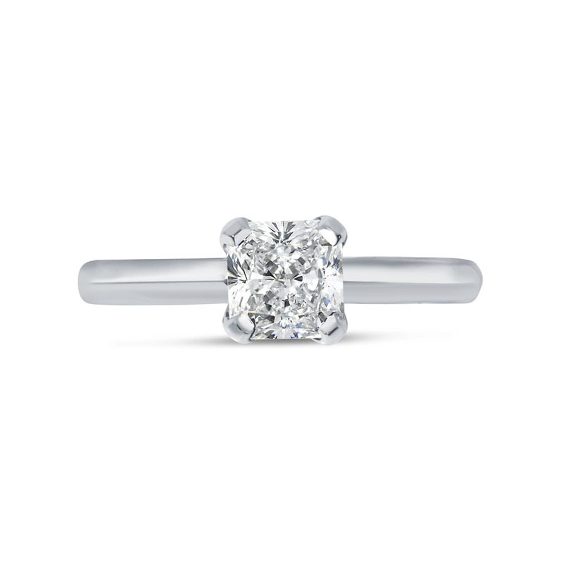 Square Radiant Shape Solitaire Diamond Engagement Ring