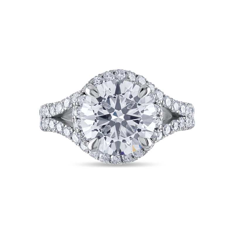 Split Shank Twist Pave Diamond Engagement Ring