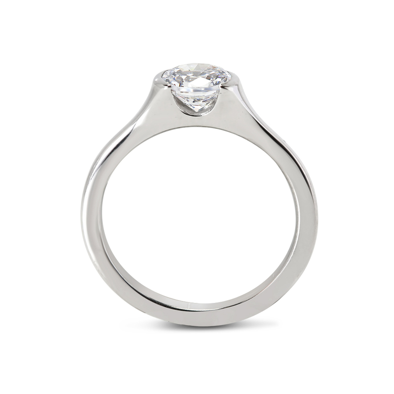 Tension Solitaire Round Lab Grown Diamond Engagement Ring