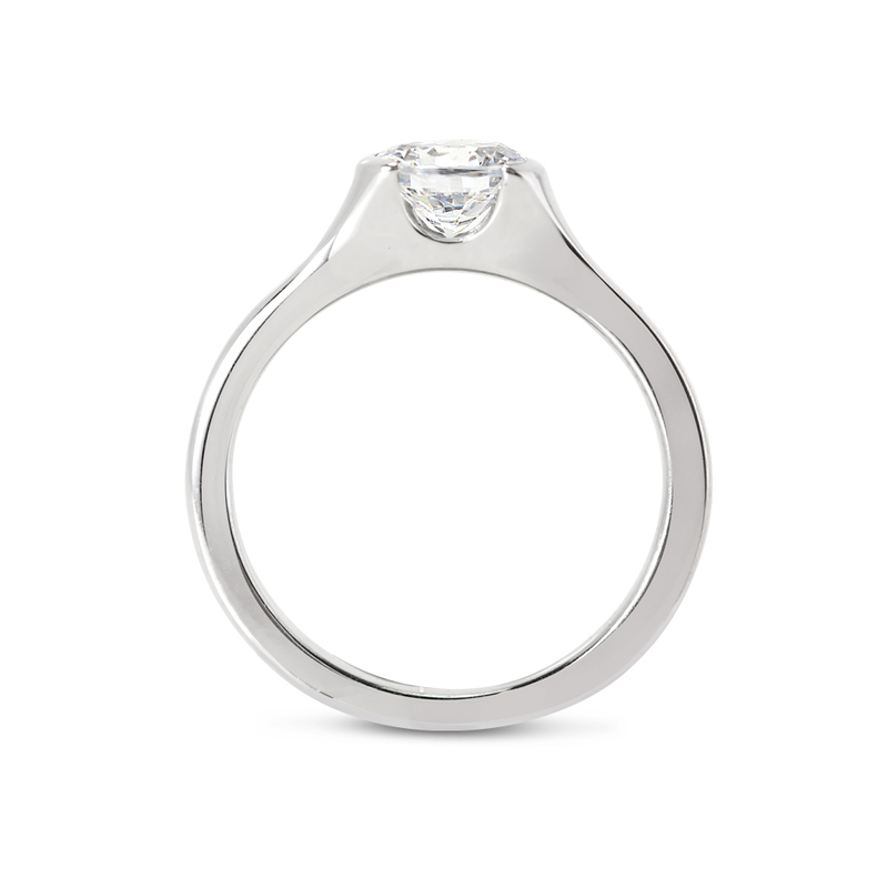 Tension Solitaire Lab Grown Diamond Engagement Ring