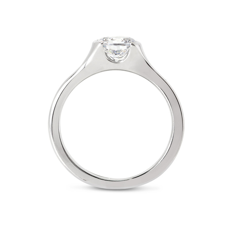 Tension Solitaire Round Lab Grown Diamond Engagement Ring