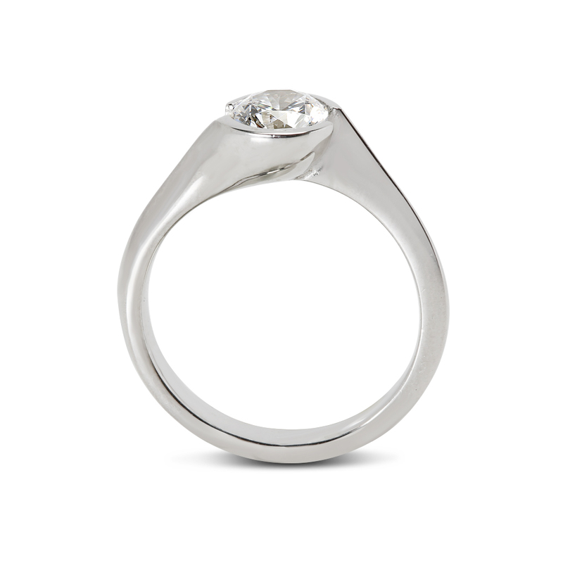Tension Twist Solitaire Diamond Engagement Ring