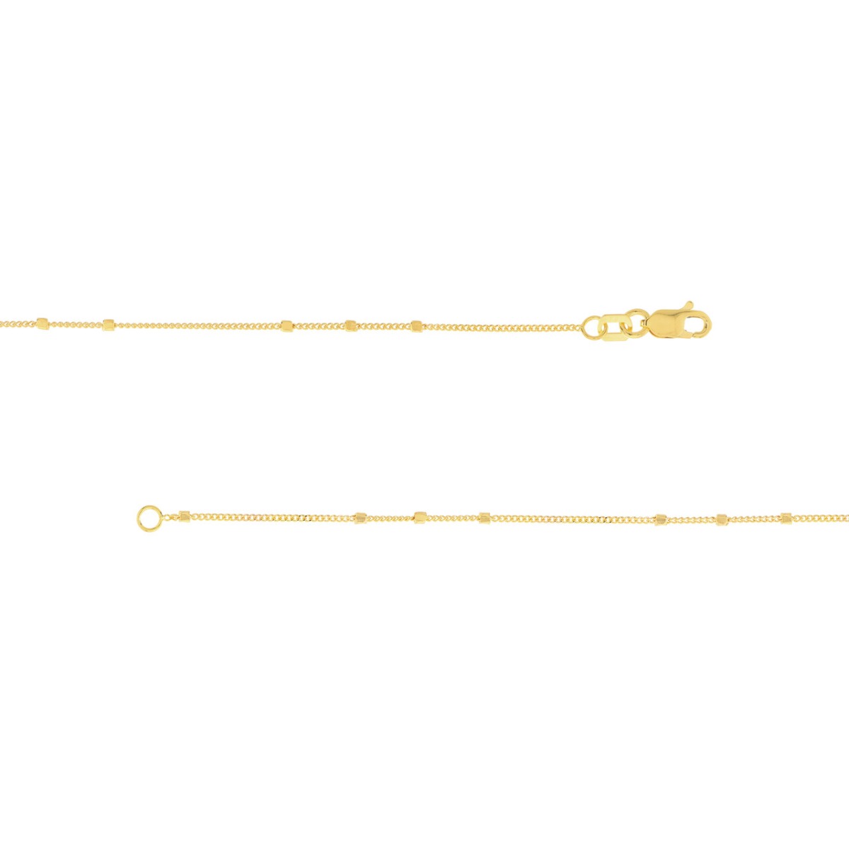 Triple Gold Bead Saturn Chain with Lobster Lock