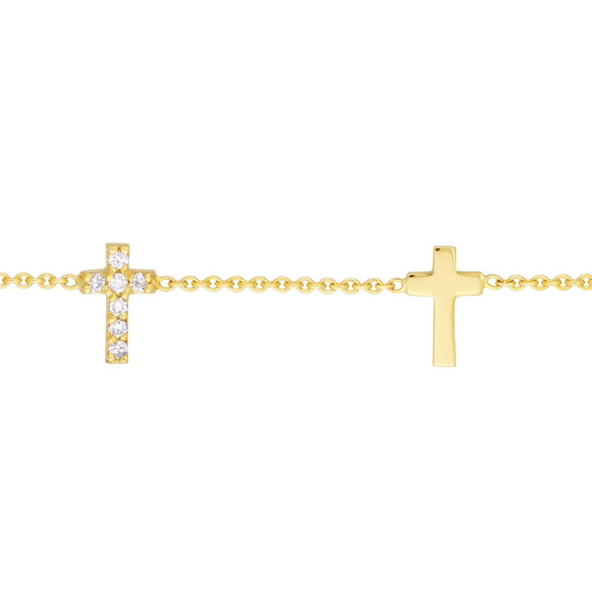 Triple Cross with Diamond Bracelet