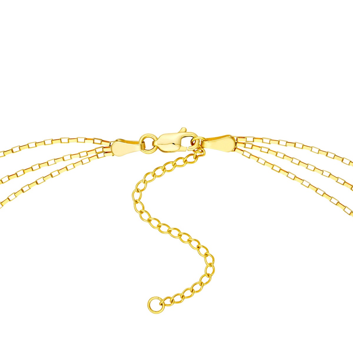 Triple Layered Box Link Necklace
