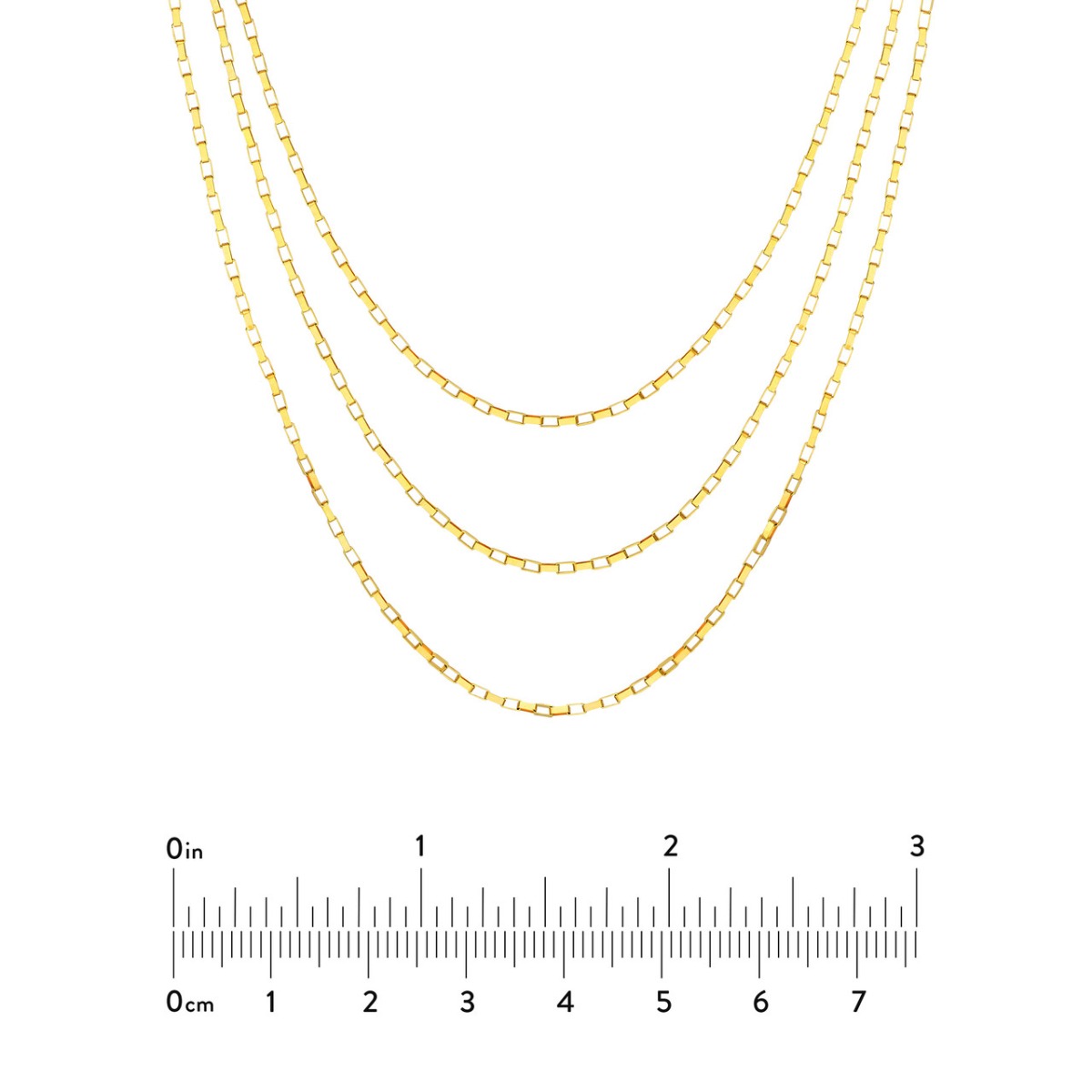 Triple Layered Box Link Necklace