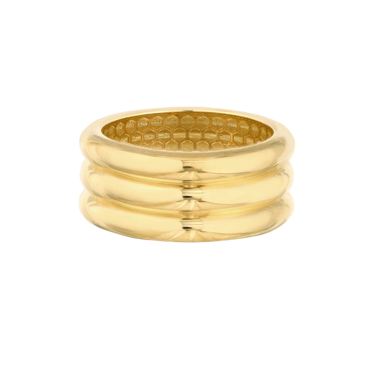Triple Ridge Gold Band Ring