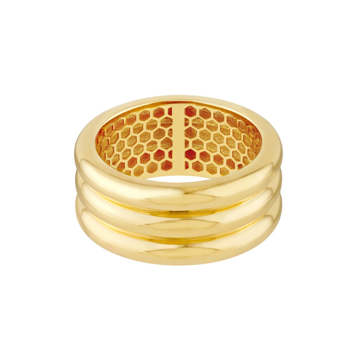 Triple Ridge Gold Band Ring