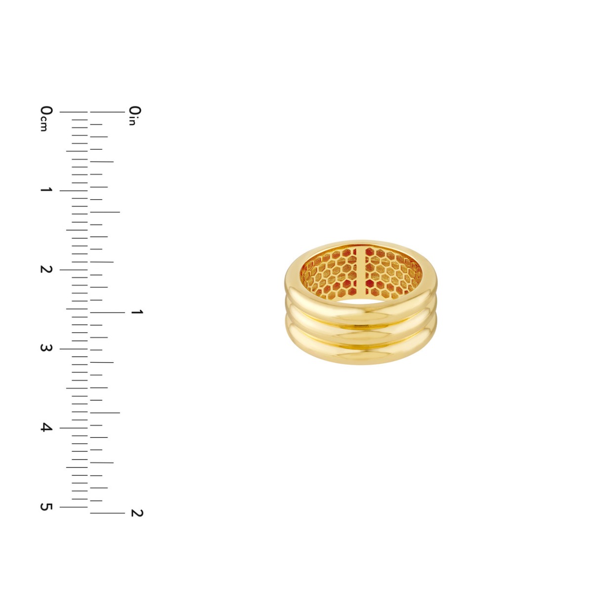 Triple Ridge Gold Band Ring