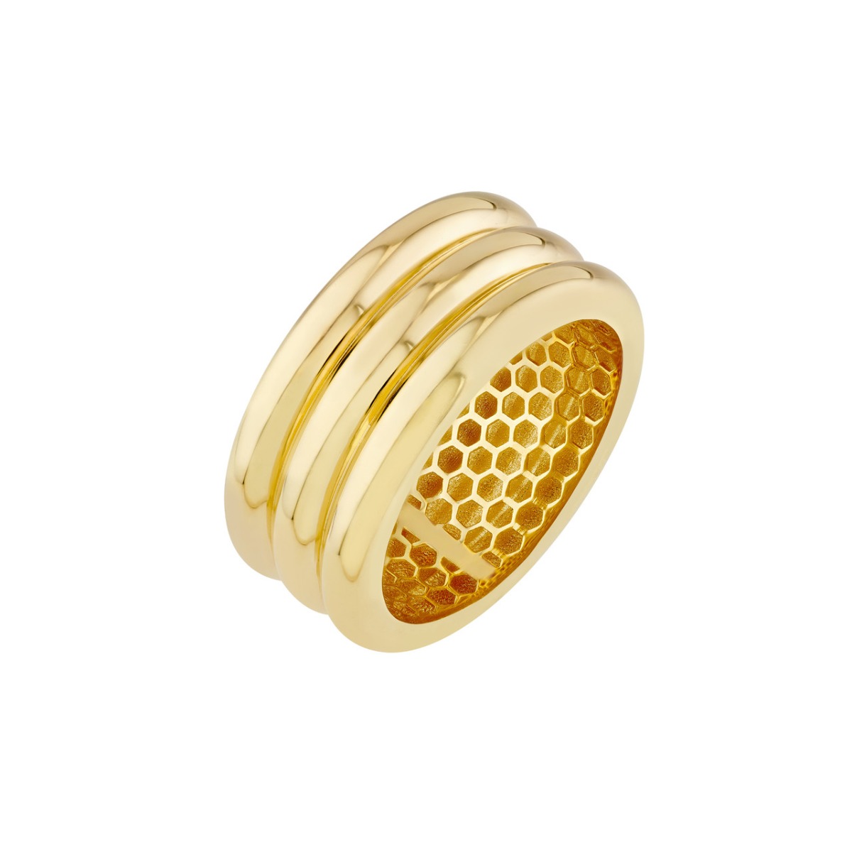 Triple Ridge Gold Band Ring