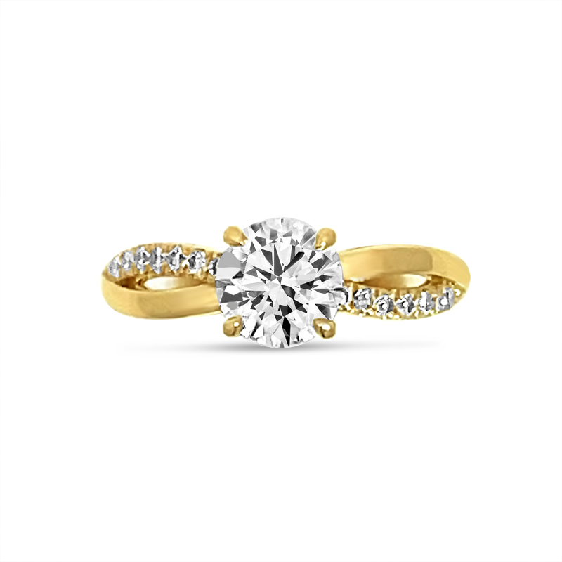 Twist Braided Round Shape Diamond Engagement Ring