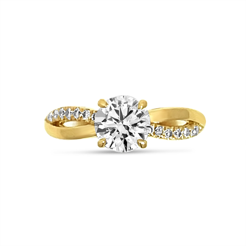 Twist Braided Diamond Engagement Ring Top View