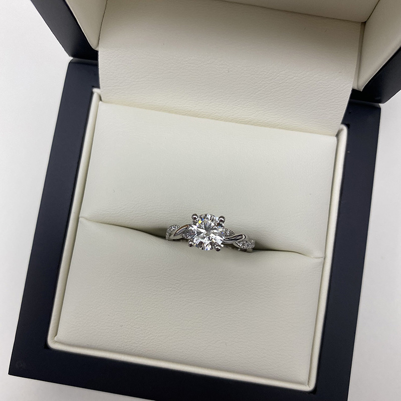 Braided Round Diamond Engagement Ring