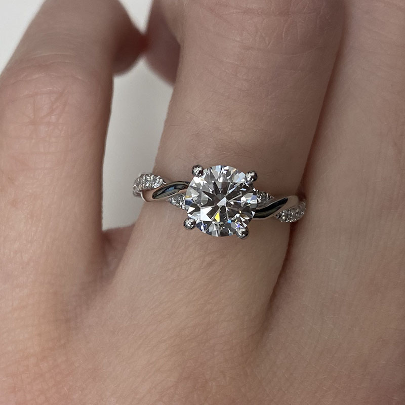 Braided Round Diamond Engagement Ring