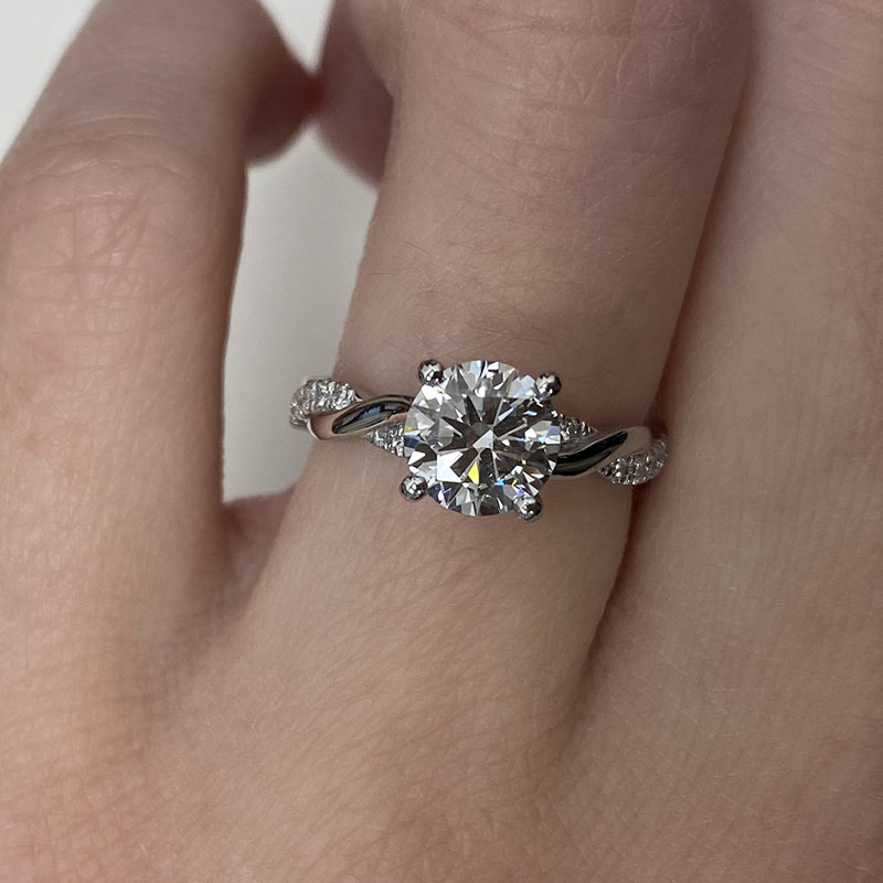 Braided Round Lab Grown Diamond Engagement Ring