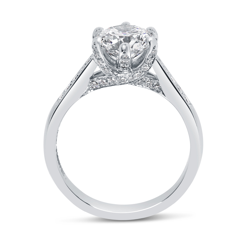 Twist Bridge Set Round Shape Diamond Engagement Ring