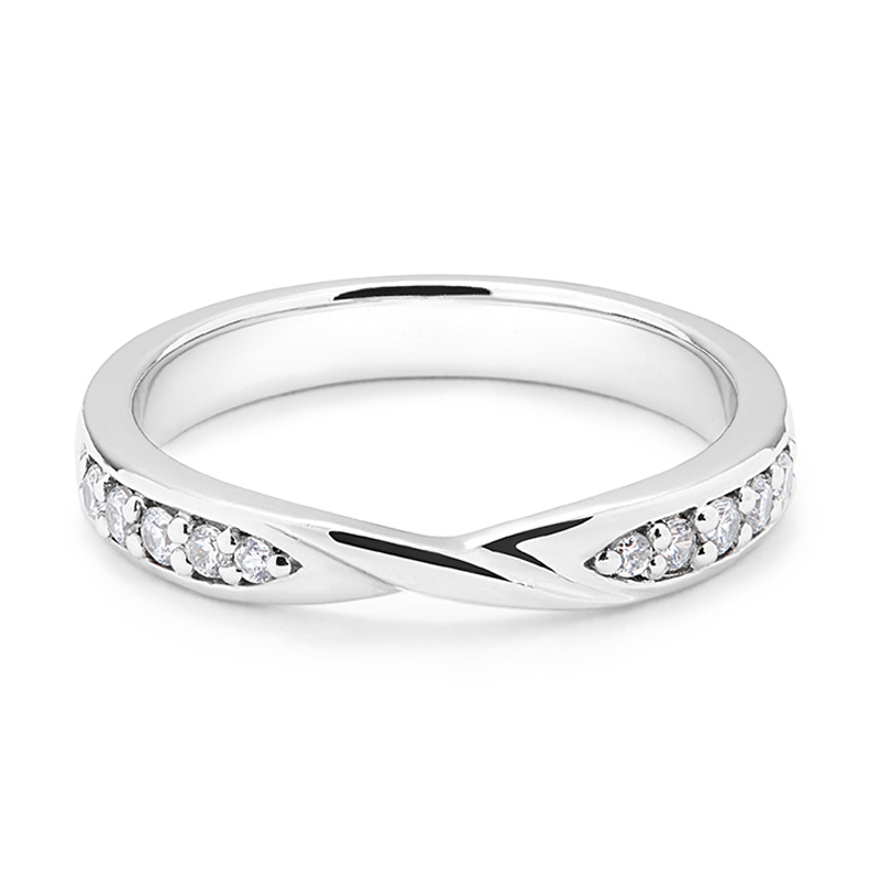 Twist Centre Diamond Wedding Ring