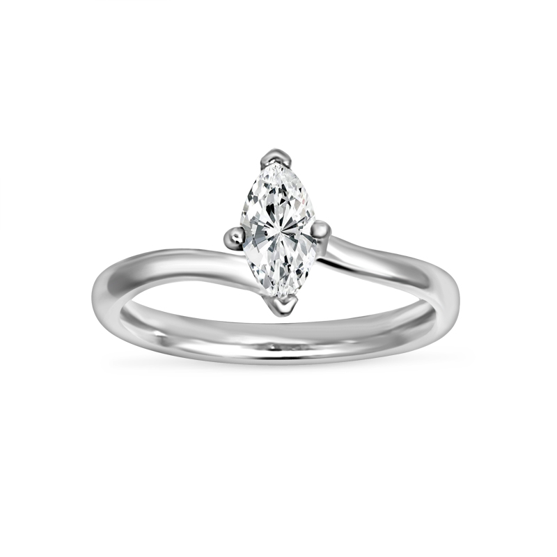 Twist Marquise Shape Lab Grown Diamond Engagement Ring