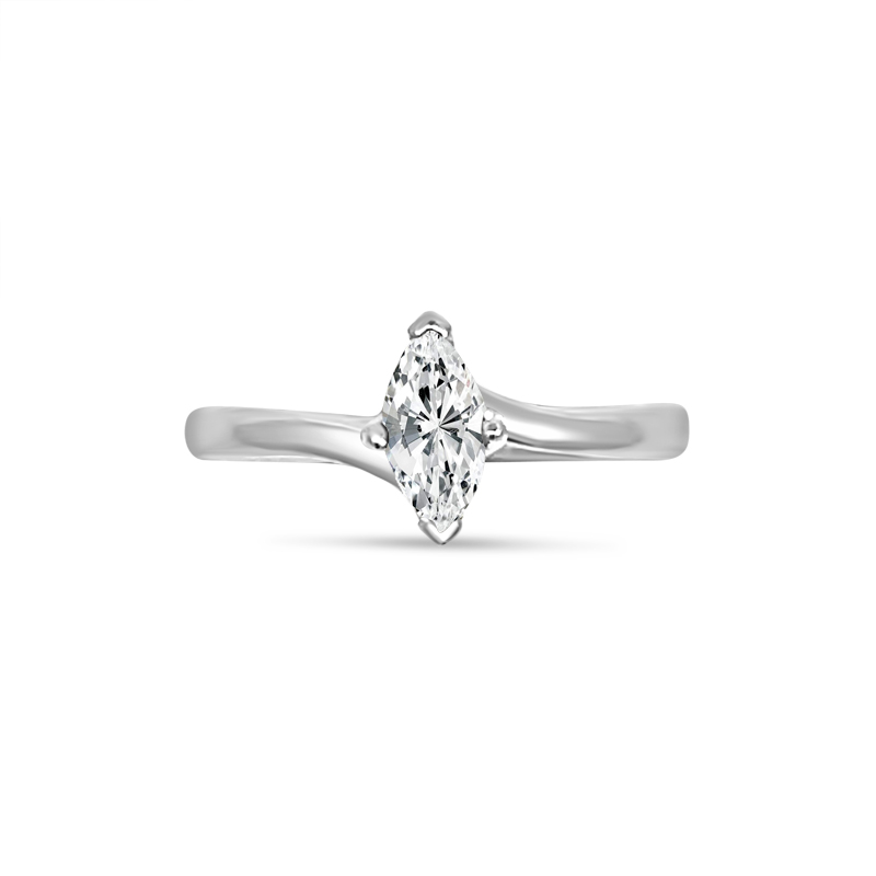 Twist Marquise Shape Lab Grown Diamond Engagement Ring