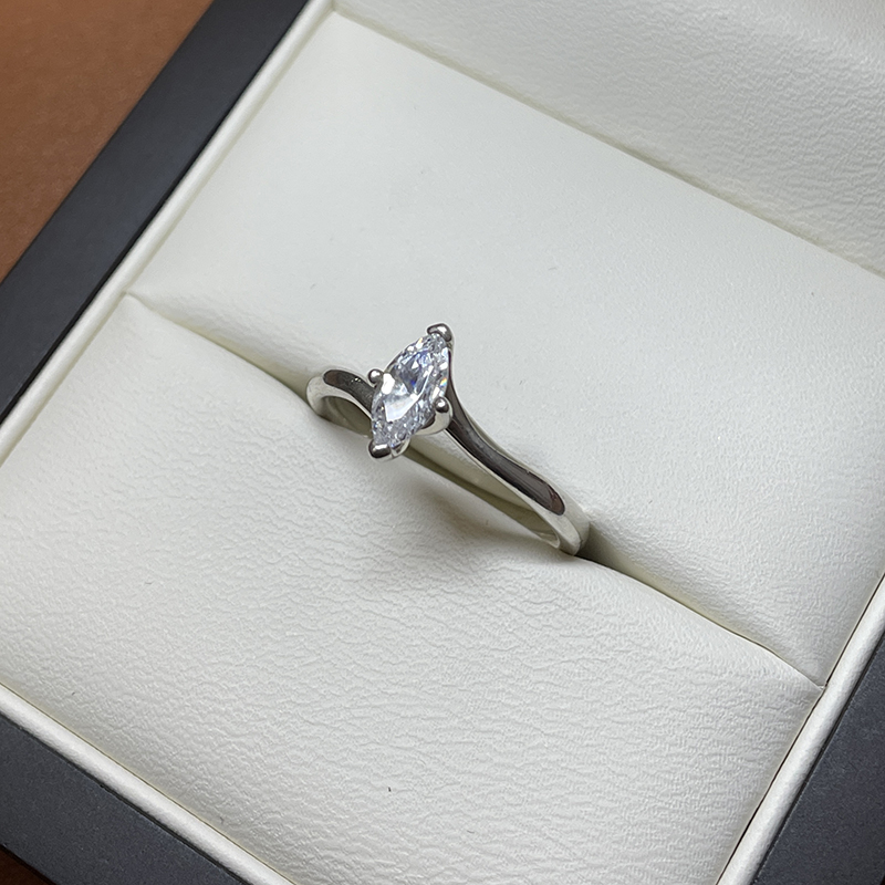 Twist Marquise Shape Lab Grown Diamond Engagement Ring