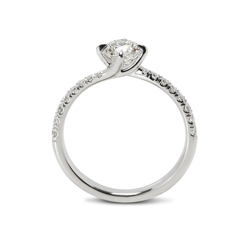 Twist Micro Setting Round Lab Grown Diamond Engagement Ring