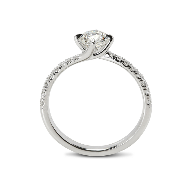 Twist Micro Setting Diamond Engagement Ring