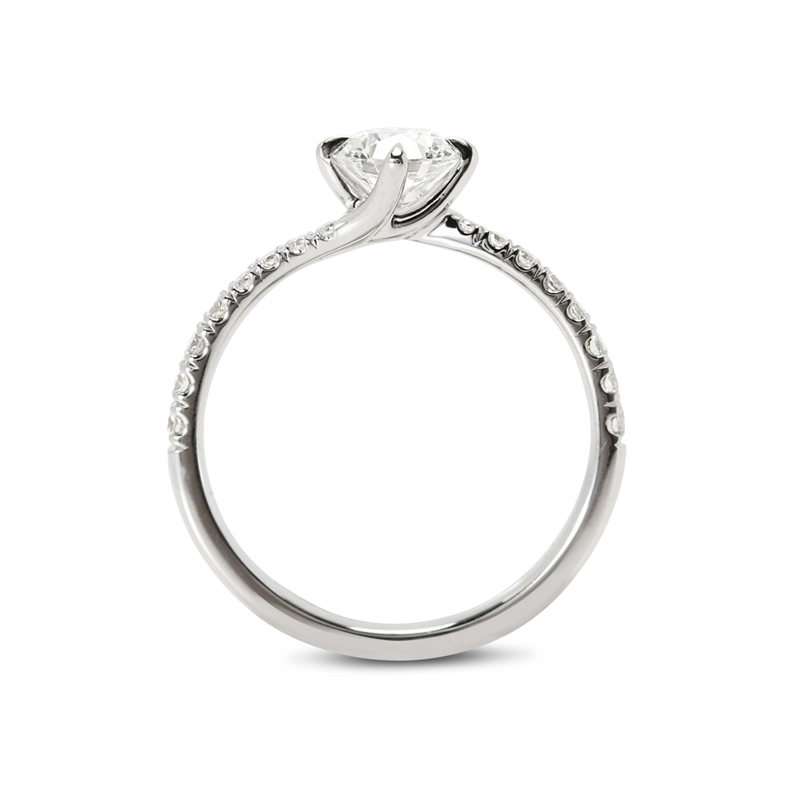 Twist Micro Setting Lab Grown Diamond Engagement Ring