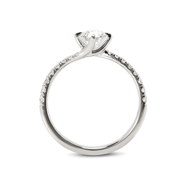 Twist Micro Setting Round Lab Grown Diamond Engagement Ring