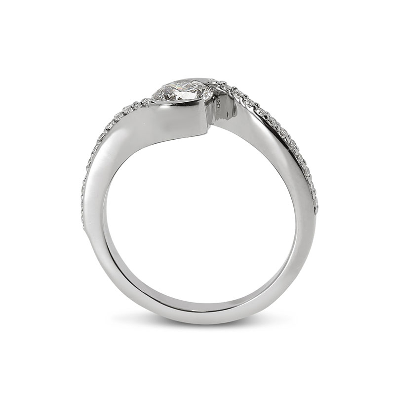 Twist Tension Round Lab Grown Diamond Engagement Ring