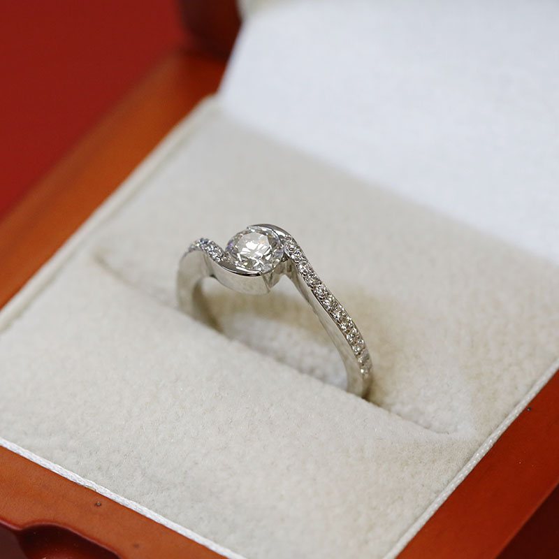 Twist Tension Lab Grown Diamond Engagement Ring